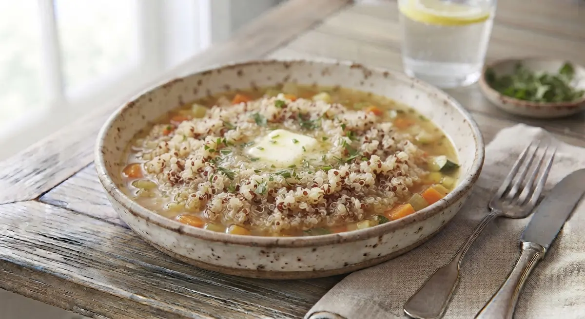 Soft Quinoa with Mild Broth